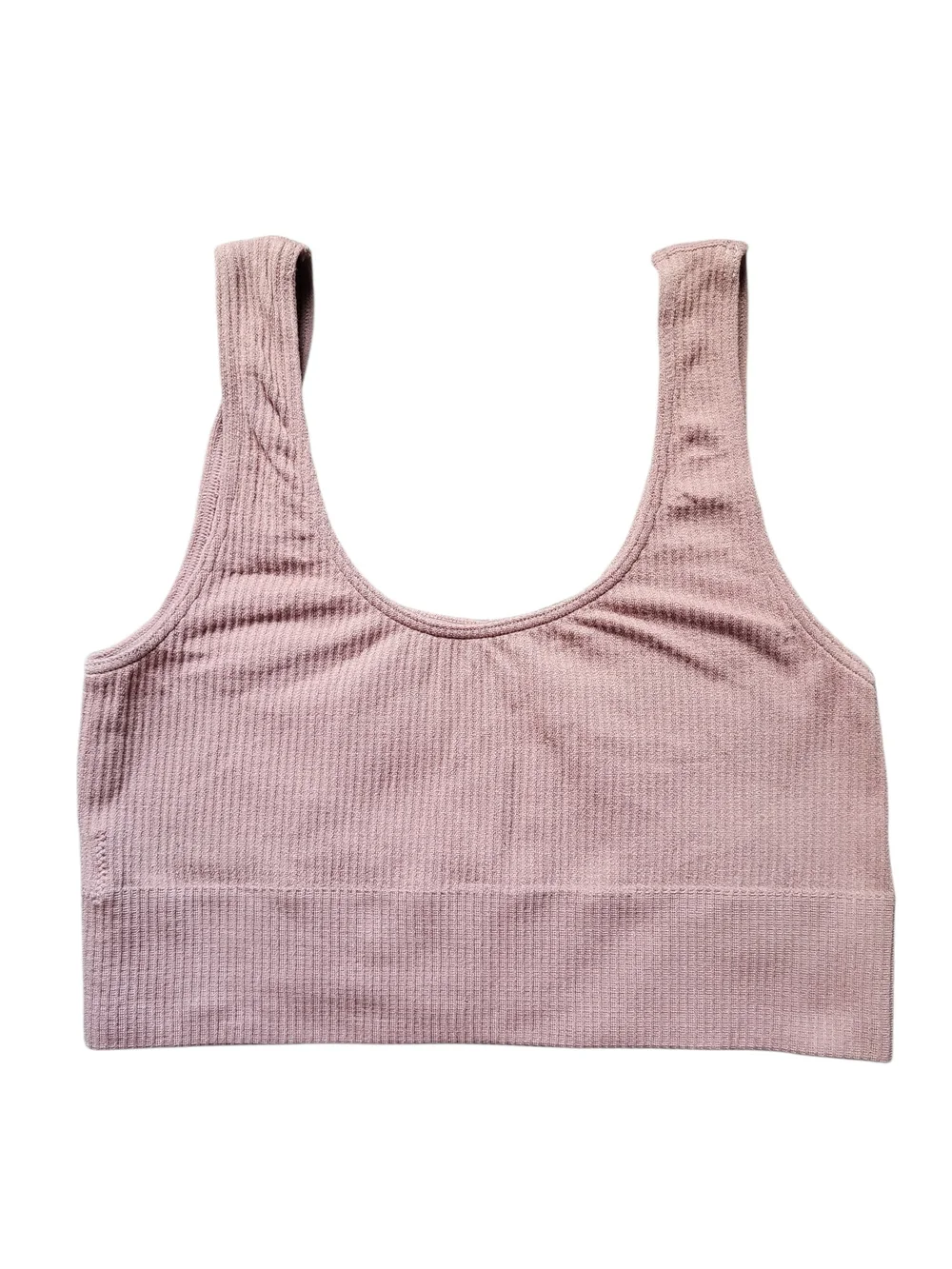 SKIMS Stretch Rib Scoop Neck Bralette Ribbed Wireless Mauve Pink S/M